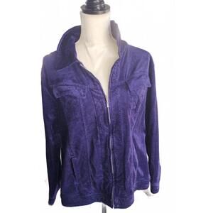 CHICOS Purple Zip front jacket Size 3 (14)